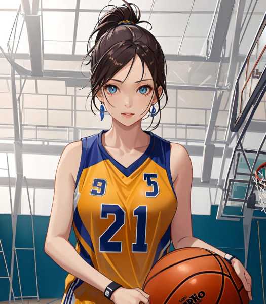篮球场上的漫画女孩：运动与梦想的交织-第1张图片-寰星运动网